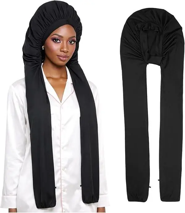 Bonnet for Sleeping Long Braids Hair Bonnets for Women 2 in 1 Braids Preservation UV Shield Soft Breathable Smoothy