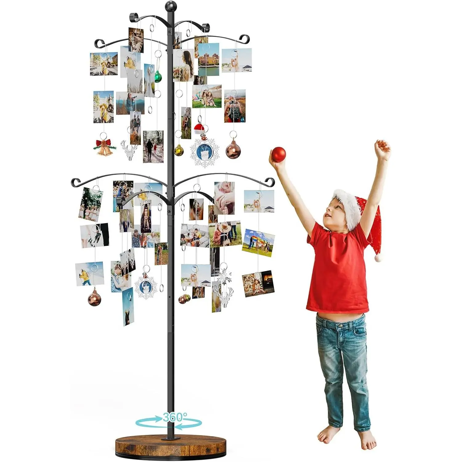 Emfogo,Christmas gift, 4x6, 5x7 Picture Polaroid Frames Hanging & Card Tree Holders christmas 2024 ornament organizers Decor Decoration container organization unique gift