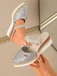 Women's Closed Toe Espadrille Wedge Sandals Braided Rope Roman Style Platform Sandals Summer Casual Beach Shoes
