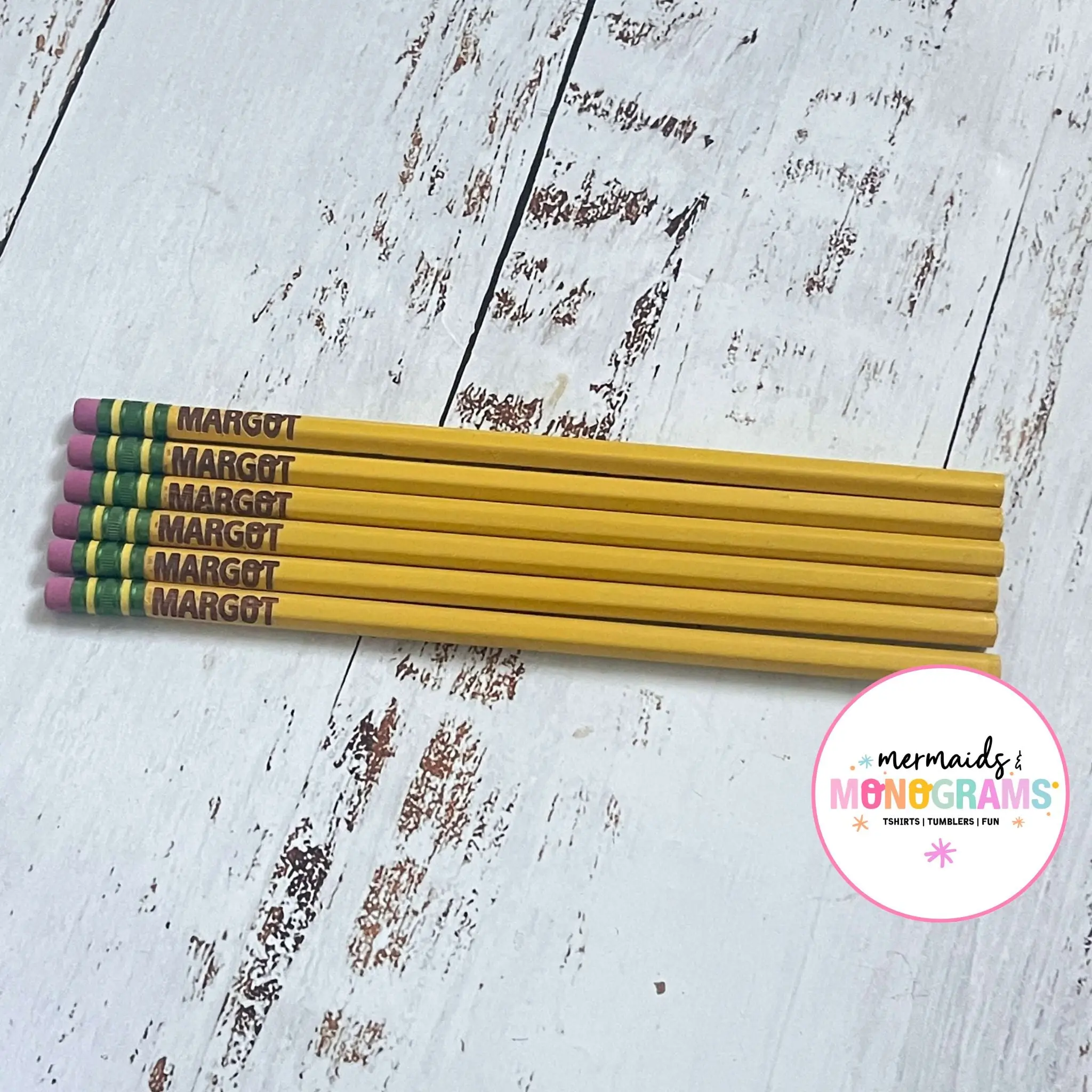 ✏️ Personalized Laser Engraved Pencils – Custom Name – Set of 6