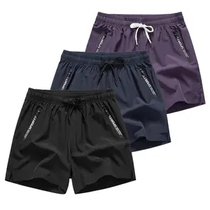 Gym Shorts Summer Men's Solid Color Drawstring Quick Dry Breathable Shorts with Side Zipper Design Comfortable & Unrestricted Daily Wear Commuting / Casual / Sports / Beach Vacation