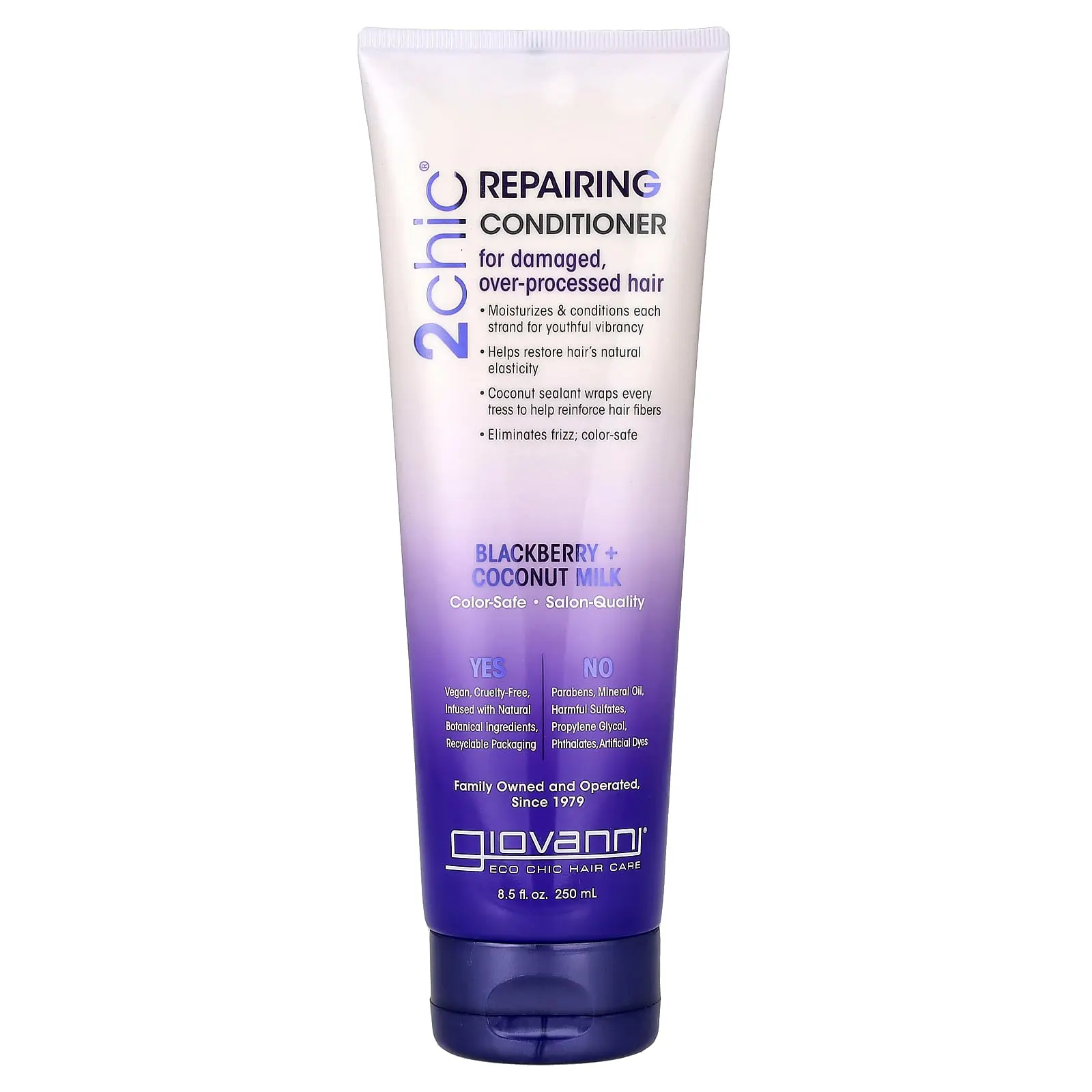 Giovanni 2chic®, Repairing Conditioner, For Damaged, Over-Processed Hair, Blackberry + Coconut Milk, 8.5 fl oz (250 ml)