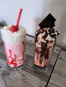 Strawberry scented, realistic looking, creamy milkshake candle Decor Room Decoration