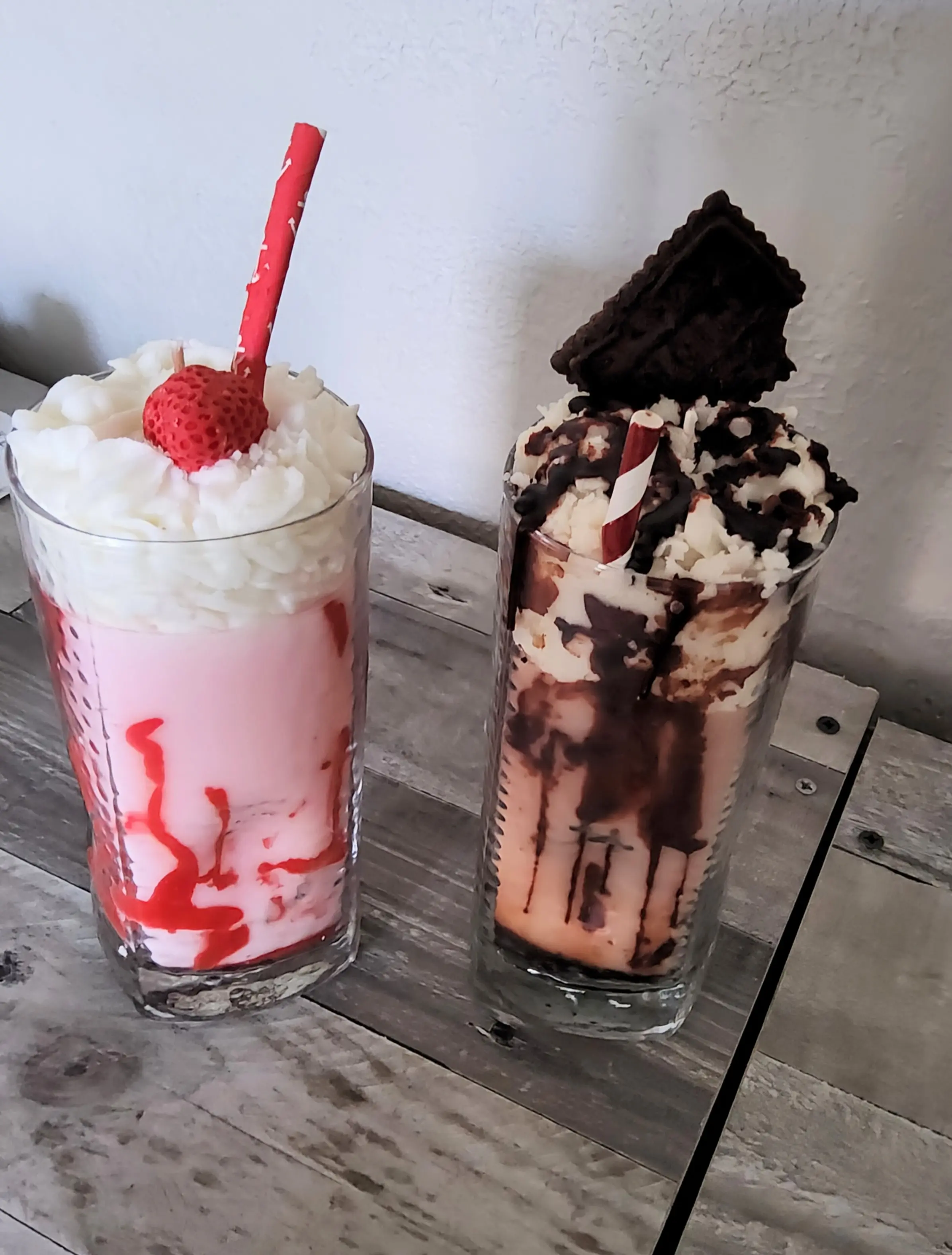 Strawberry scented, realistic looking, creamy milkshake candle Decor Room Decoration