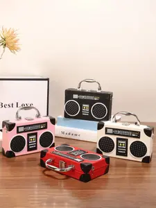 Fashionable Radio Shaped Handbag, Casual Flap Pocket Trendy Personalized Handbag, High-end Sense of Travel, Street Shopping, Music Festival, Gift Bag, Casual Handbag Satchel