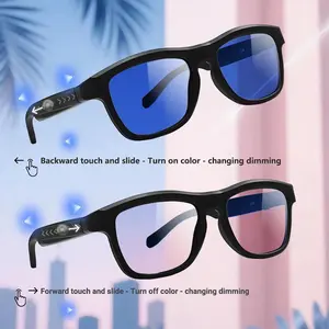 Smart AI Translation Multifunction Change Color Glasses Men Women Wireless Bluetooth Play Music Control Sunglasses Shades UV400