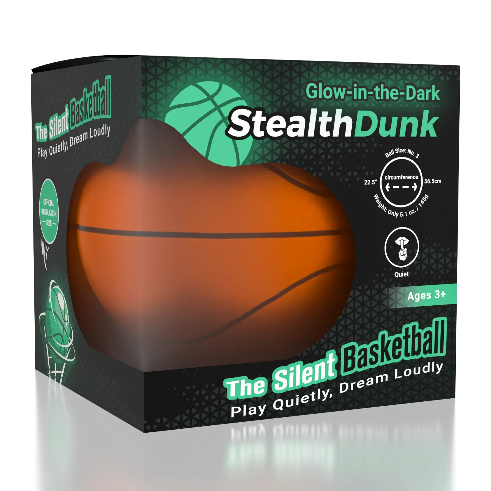 StealthDunk Glow-in-the-Dark Silent Basketball