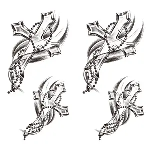 Waterproof Temporary Tattoo Stickers, Body Fake Tattoos, Peace Cross Design, Ideal for Legs & Arms, Perfect for Parties & Festivals, Unisex Body Art Decorations