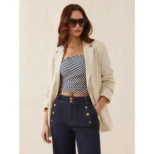 Cider Linen-blend Notched Collar Regular Fit Blazer