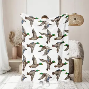 Soft Funny Throw Blanket Cartoon Duck Pattern Blanket Comfortable Warm Throw,Air-conditioned Room,Warm Nap for Home Office Travel Camping