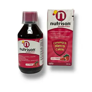 Nutrison Multivitamin Syrup for Children 240mL with Iron & Calcium Strawberry Flavor B Complex Increases Appetite & Defenses 5 mL per Bottle Bathroom Multicolor Magnesium Wellness Supplements Minerals Healthcare Dietary