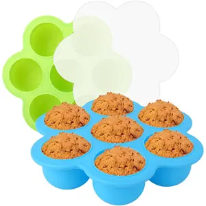2 Pack  Egg Bite Molds,  Egg Bites  Mold with Lid Fit  5,6,8 qt  Cooker & Air Fryer, Alternative to Sous Vide Bite Maker for Cooking  Freezer Storage