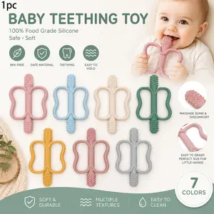 Baby Teething Toy with Easy Grip Handle, Silicone Baby Toothbrush, BPA-Free, Dual-Sided Textured Surface for Massaging, Must-Have Infant Toddlers Item