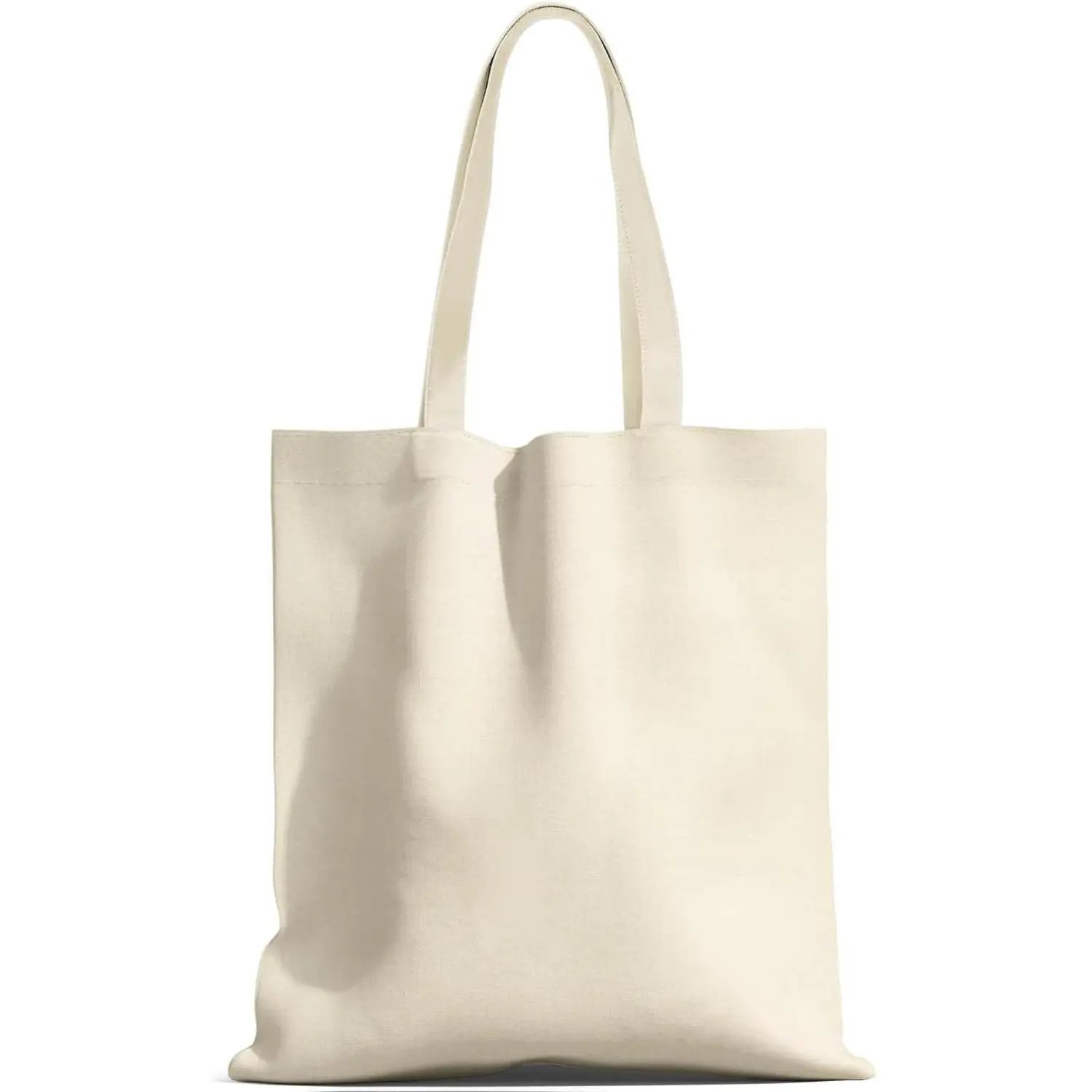 Reusable Canvas Tote Bag for Women, 14x15 Inch Beige Blank Bag for Shopping and Crafts, Eco-Friendly with 55lb Capacity, Machine Washable, Tote Bags