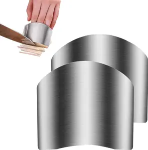 Buy one, get one free,  Finger Guard for Cutting aid, Kitchen Tool, Stainless Steel Knife Protector, Adjustable Hand Protect Fingers, Avoid Hurting, Slicing and Chopping, Silver