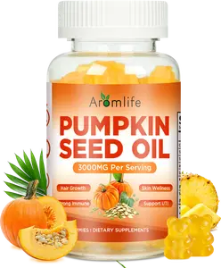 Pumpkin Seed Oil Gummies for Hair Skin Wellness, 3000mg Per Serving Pumpkin Seed Gummies with Saw Palmetto for Urinary Tract Wellness, 60 Count Sugar Free Saw Palmetto Gummy Pineapple Flavor