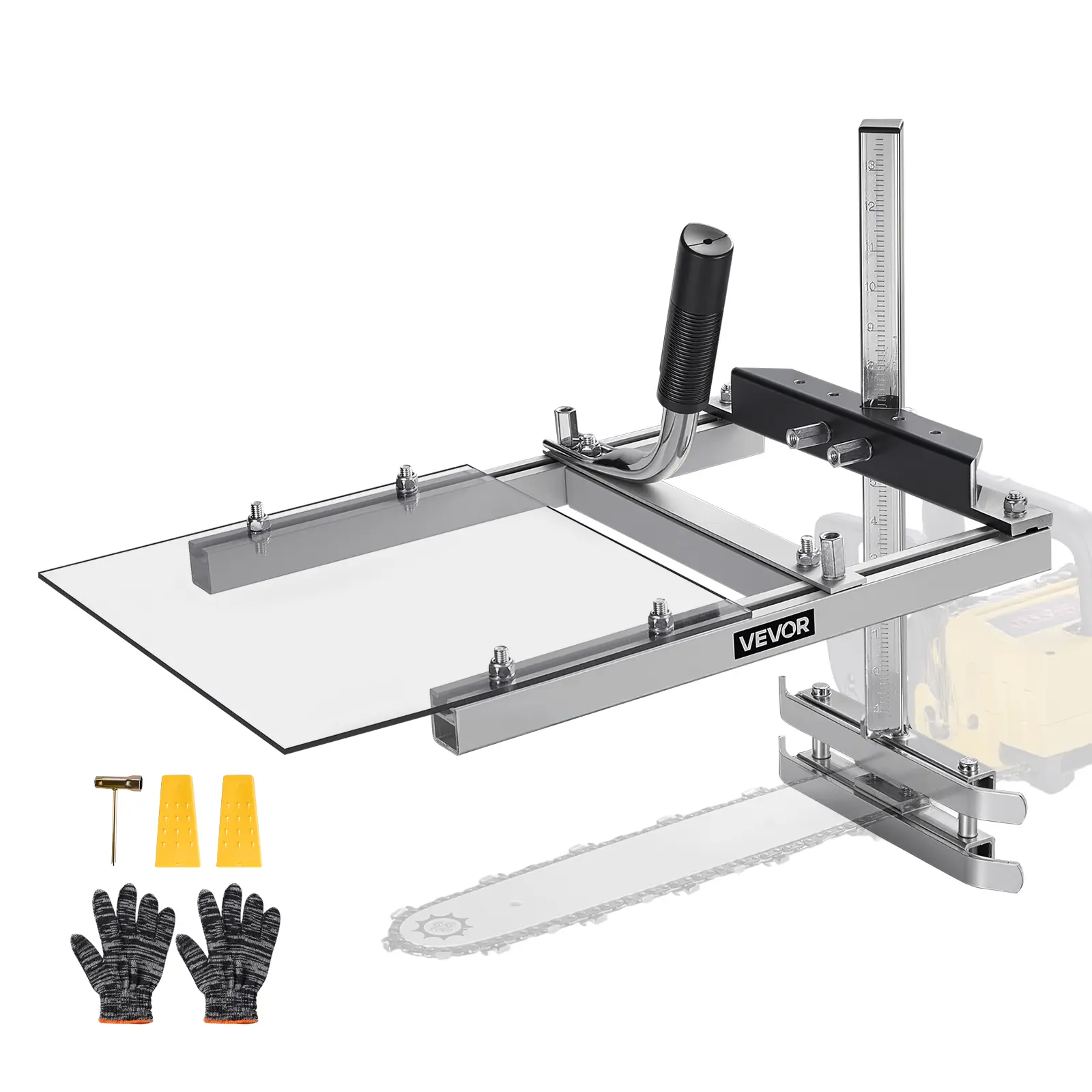 【SummerFinds】VEVOR Chainsaw Mill, Portable Sawmill Fits 16-20 in Planking Milling Bar, Lumber Cross Cutting Guide Chain Saw with Shield, 0.2-11.81 in Cutting Thickness, Timber Chainsaw Mill Kit for Woodworkers, Adjustable Cutting Range
