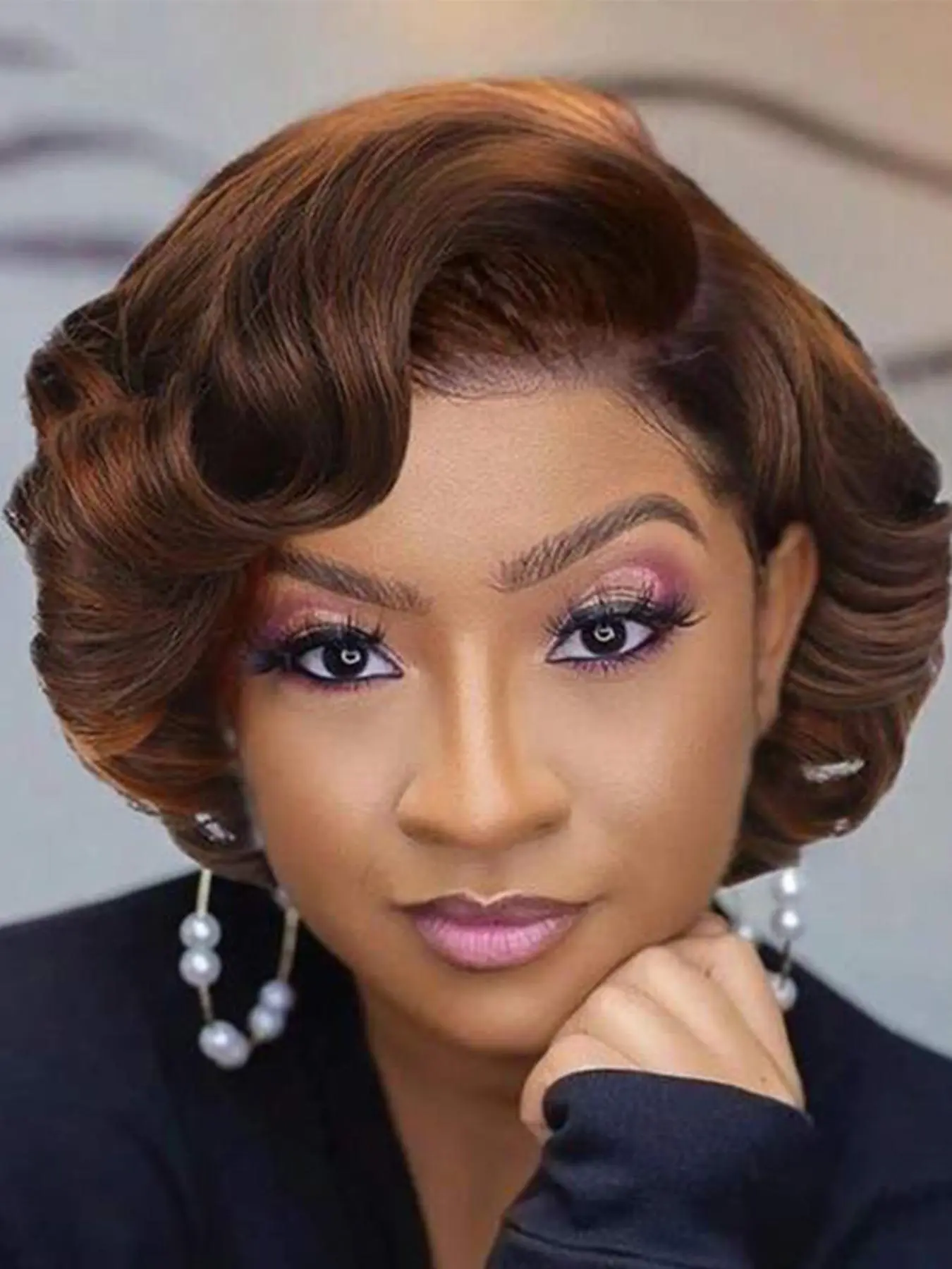 Women's 14 Inch Black Short Curly Bob Wigs for Summer 2024, Gorgeous Fluffy Wigs without Bangs, Synthetic Wigs for Party, Daily Use, Synthetic Machine Wigs, Wavy Bob Wig, Synthetic Fiber Wig