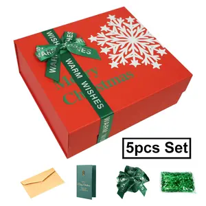 Christmas Gift Box, Christmas Boxes With Lids, Portable、Foldable and Reusable, For Presents, Birthday Box, Gift Packging, Party, Family or Business