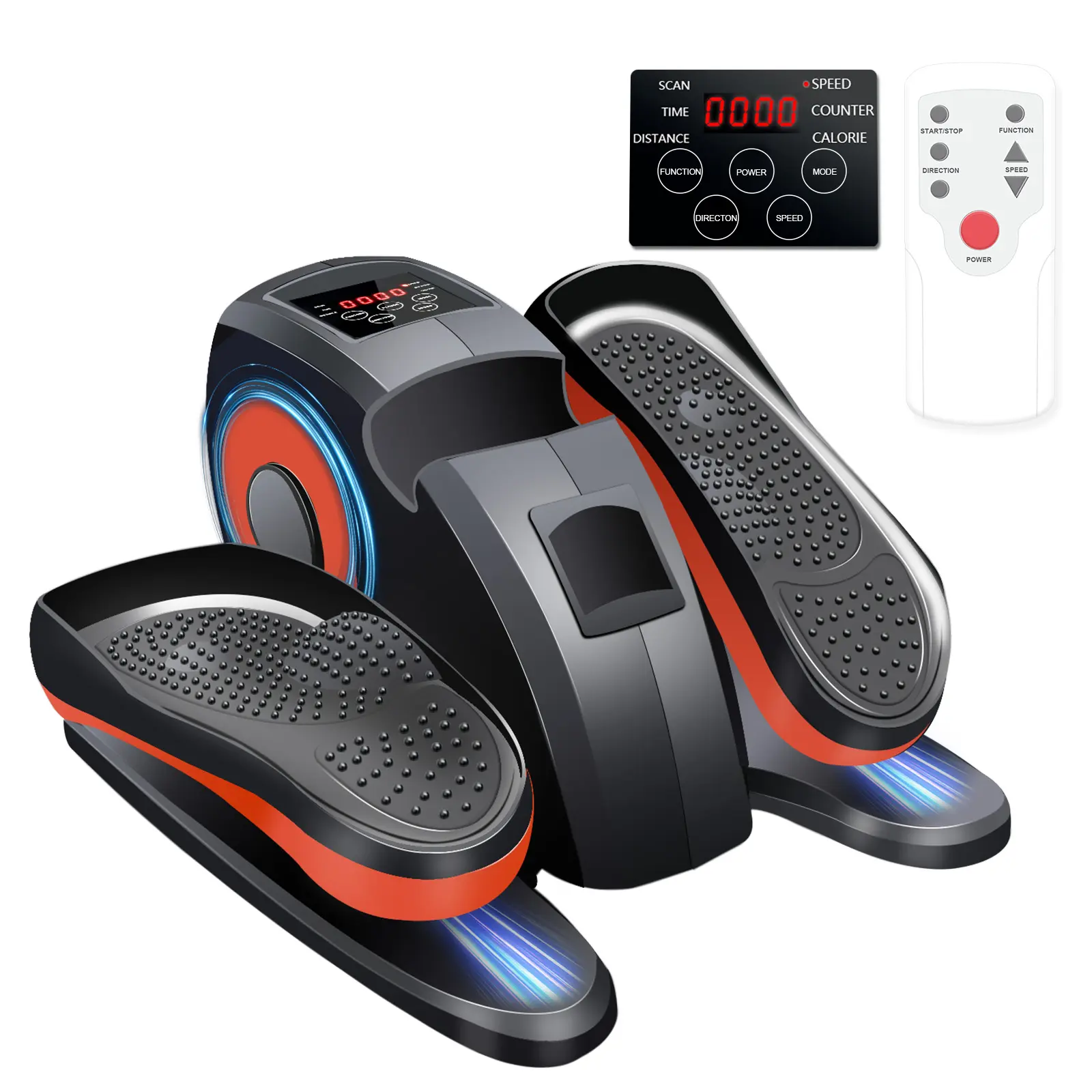 Under Desk Electric Stepper Elliptical Trainer with Display Monitor, Quiet Pedal, Fully Assembled for Seniors, Adults & Teens Fitness Equipment Silent Home Gym Remote Control