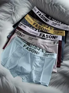 Men's Breathable Contrast Mesh Boxer Brief, Comfy Lightweight Underwear for Men, Casual Men's Underwear for All Seasons