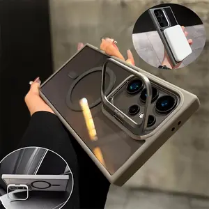 Magnetic Phone Case for Samsung Galaxy S26 Ultra S25 S24 S23 S22 S21 Plus  EDGE FE MagSafe Compatible Built-in Kickstand Lens Protection Shockproof Clear Back Protective Cover