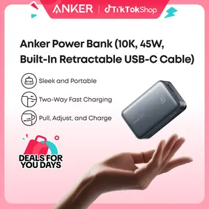 【Nano Power Bank】Anker, 10,000mAh Compact Power Bank with Retractable Cable and 45W Fast Charging, Travel-Ready and Pocket-Friendly, On-the-Go Charging for iPhone 17/16, iPad, Galaxy, Pixel, and More#DealsForYouDays