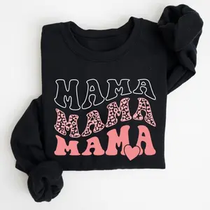 Mama, Leopard, Heart, Mom, Mother's Day Gift Sweatshirt
