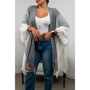 Brooke Multi-Colored Tasseled Ruana