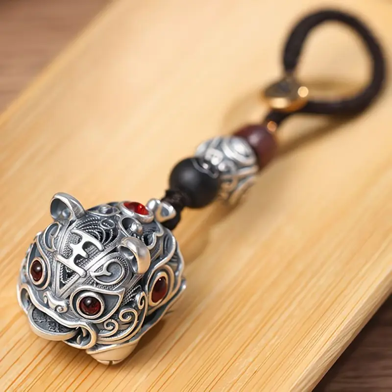 Fortune Charm Aesthetic Authentic Keychain with Tiger Pendant, Chinese Zodiac Design with Cultural Significance, Unisex Key Ring, Perfect Gift for Men and Women, Stylish Accessory, Keychain Collectibles