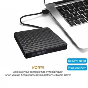 1 x Black Portable External CD/DVD+/-RW Drive with USB 3.0 and USB-C Interfaces, Max Speed 24X24, Compact and Silent Design, Compatible with Surface Pro, MacBook Pro/Air, as well as Windows 11/10/8/7 Laptops and Desktop PCs.