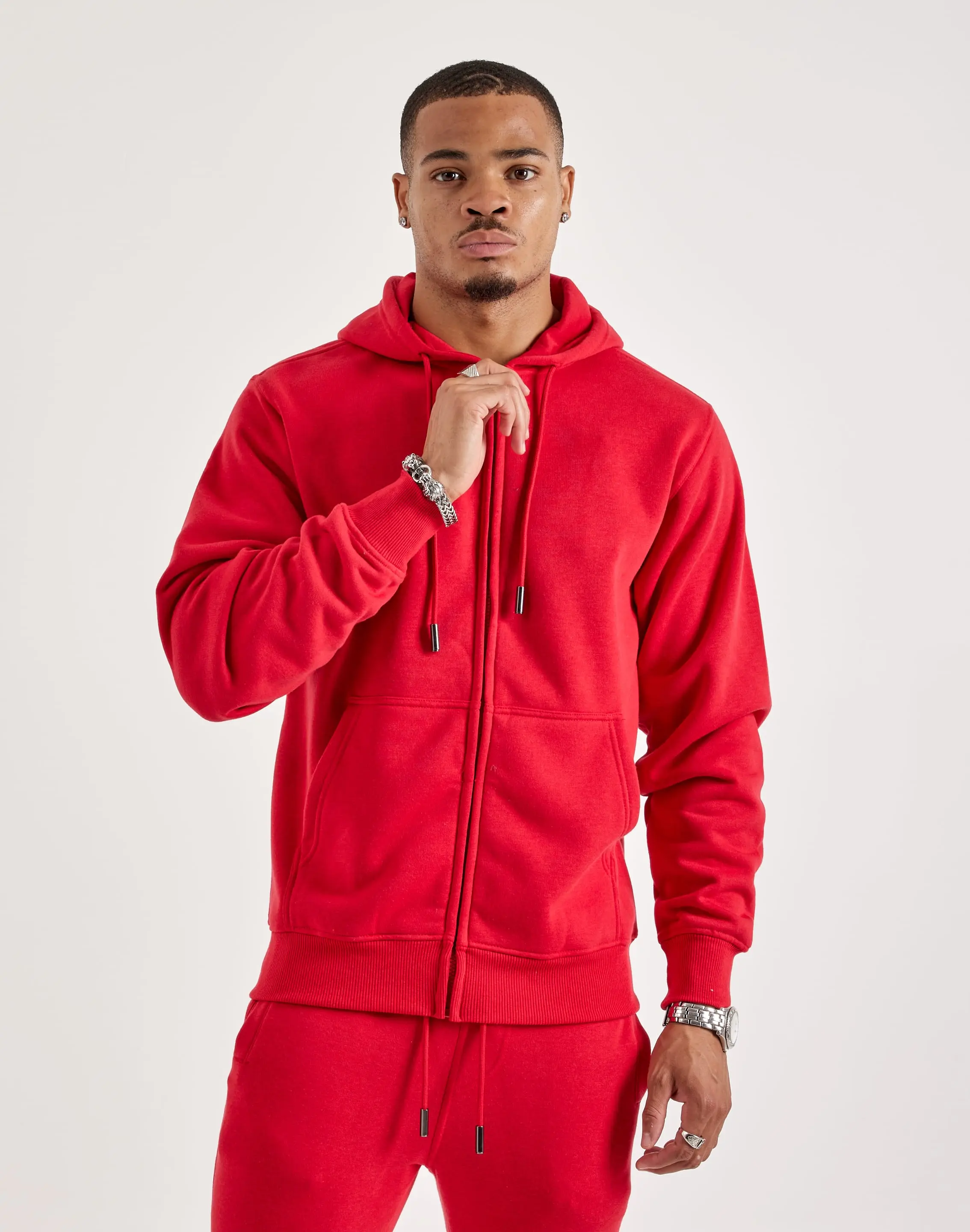 Mens DH Essentials Basic Full-Zip Fleece Hoodie
