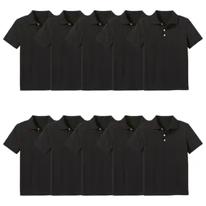 10-Pack School Uniform Tagless Polo Tshirt for Little Boys & Big Boys
