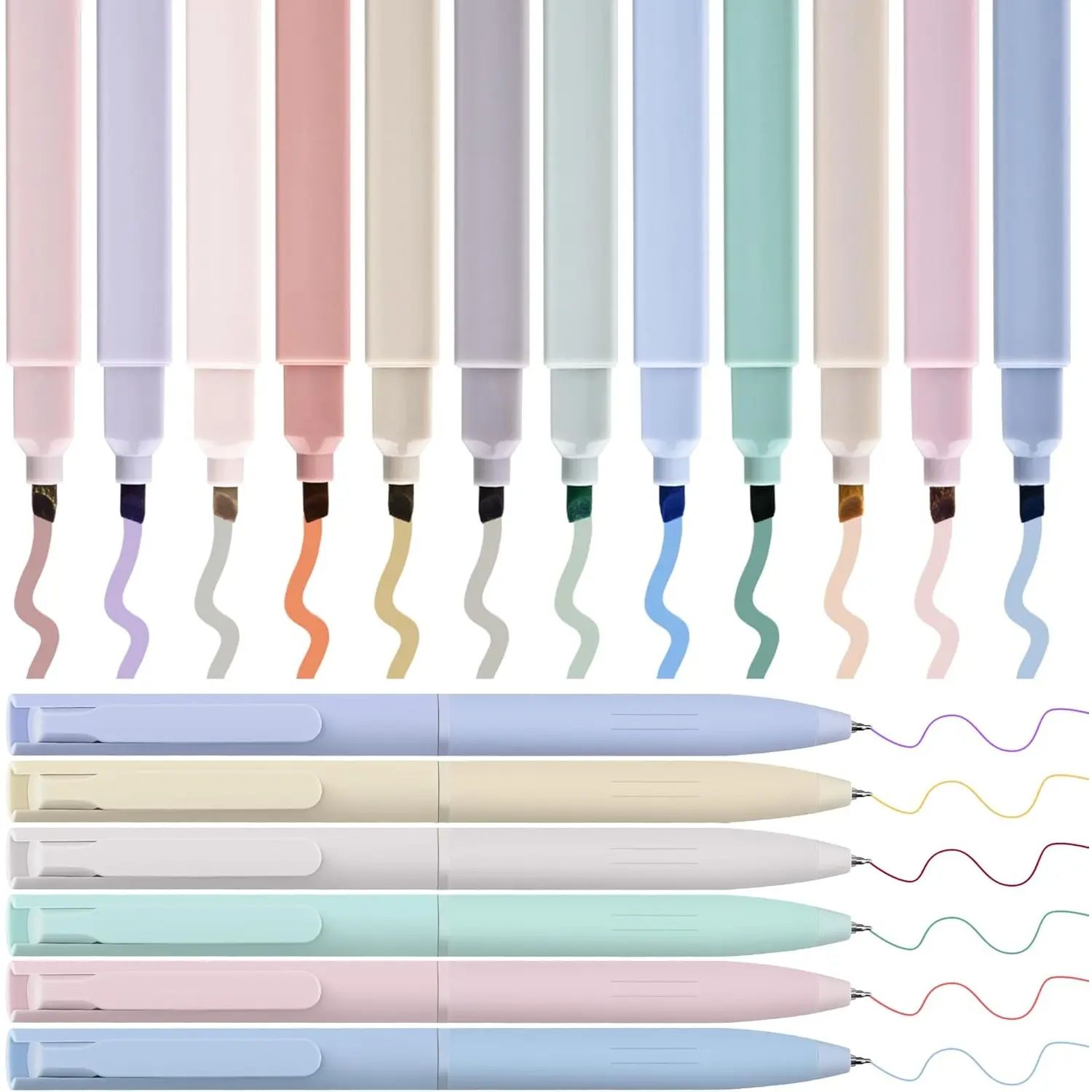 18-Piece Set Aesthetic Pastel Highlighters & Multicolor Fineliner Pens - No Bleed Supplies for Bible Pages, Students (Tools & Hardware, Hand Tool Kits)