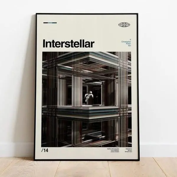 Interstellar Movie Poster: Mid-Century Modern Art Print Serap