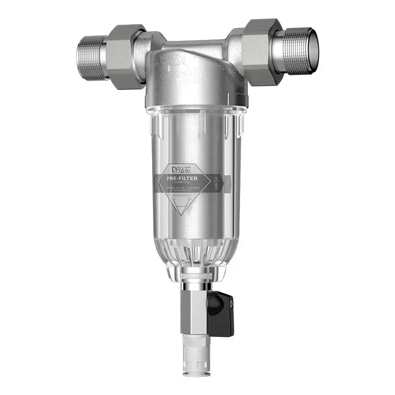 Stainless Steel 6T Whole House Backwash Pre-Filter, Large-Flow Central Inlet Pipe Tap Water Purifier for Household Use, Home Water Filtration Solution, Filter Water Filters