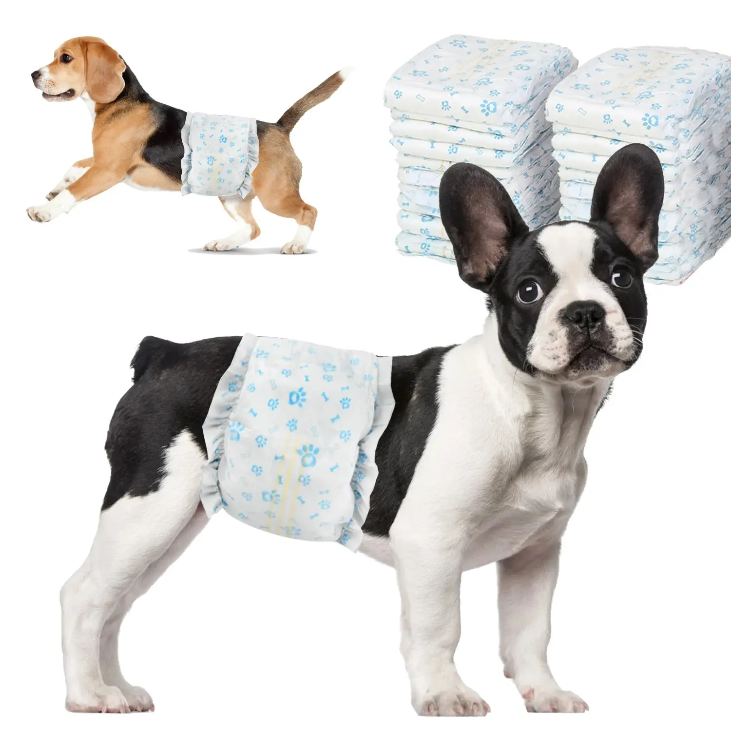 12pcs pet diapers,for Male Dog,Super Absorbent Dog Diapers for Heat ExcitableUrination or Incontinence disposable abdominal diapers, leak-proof,comfortable,toilet training, suitable for elderly dogs,small medium to large dogs, Pee Pads, Puppy Pads