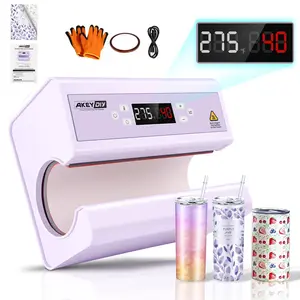 AKEYDIY Auto Mug Press Machine, 30OZ Tumbler Heat Transfer with Auto Rotation Full Wrap, Temperature & Time Control, Cup Transfer Equipment for 11-30OZ Ceramic and Glass, Includes Sublimation Paper, Heat Tape & Gloves, Springglowup