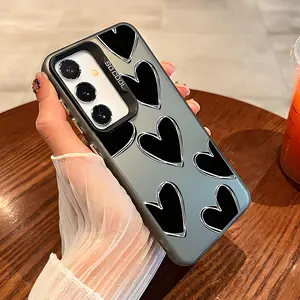 Luxury Love Heart Pattern Phone Case with Hard Back & Soft Edge Drop Protection Cover for SAMSUNG S21 S22 S23 S24 S25 S26 Plus S22Ultra S23Ultra S24Ultra S23FE S25ultra S26Ultra S26+
