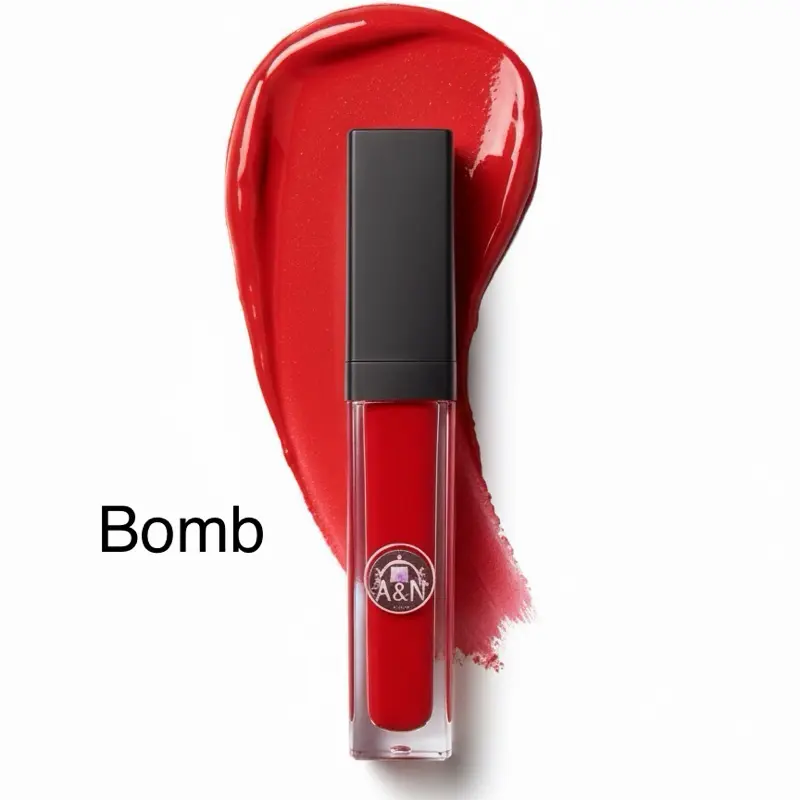 A&N BOMB Lip Gloss - Vibrant Red Color, Long-Lasting Shine, Smooth Application, Perfect for Everyday Wear