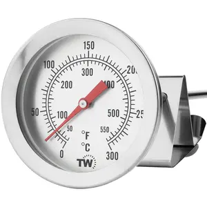 145mm Stainless Steel Deep Fry Thermometer with Clip Ideal for Measuring Temperature of Frying Oil Hot Cooking Liquids and Candy