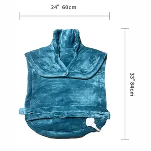 American Standard 24x33 Inch Heated Shawl, Flannel, Warm Back Neck Wrap, Cozy Heating Blanket, Ideal for Cold Weather Comfort