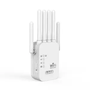 1200Mbps WiFi Extender,Dual Band 2.4GHz/5GHz Signal Booster with 6 High-Gain Antennas, Covers Up to 2000 Sq. ft & 30 Devices,Repeater with Ethernet Port, Ideal for Home Studios, Remote Work