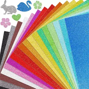 Premium Glitter Cardstock – 50 Sheets in 20 Vibrant Colors | A5 Sparkly Paper for Cricut, Arts & Crafts, Scrapbooking, Card Making, and DIY Projects with Modern Sparkle Effects