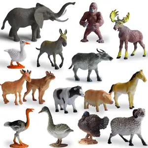 15 PVC Farm & Wildlife Models Set, Animal Recognition Toy, Preschool Teaching Aid, Party Decoration, Early Education Gift, Cow/elephant/gorilla