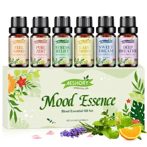 AESHORY MOOD Essential Oils Set - 6 Premium Oils for Diffusers Home Candle & Soap Making - Versatile Use for Relaxation & Creativity