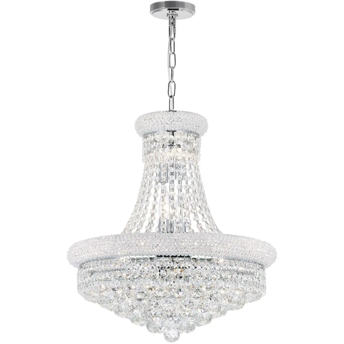 CWI Lighting Empire 14 Light 20 inch Chrome Down Chandelier Ceiling Light 8001P20C