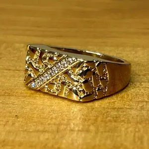 3-Piece Classic Nugget-Look Gold Plated Stacking Ring Set - Revamped Design, Tarnish-Proof Metal Coating, Ideal for Elegant Outfits, Gold Plated Rings
