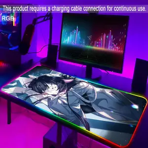 Columbina Genshin Impact Mouse Pad Gaming Rgb Mousepad Backlit Keyboard Gamer Girl Xxl Laptop Mat Table Pads Deskpad