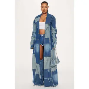 Don't Talk Loud Denim Trench Coat - Vintage Wash